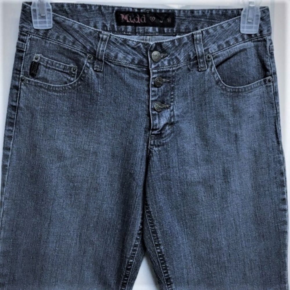 Mudd Flare Blue Jeans Size Jr 5 Button Fly - Picture 2 of 5